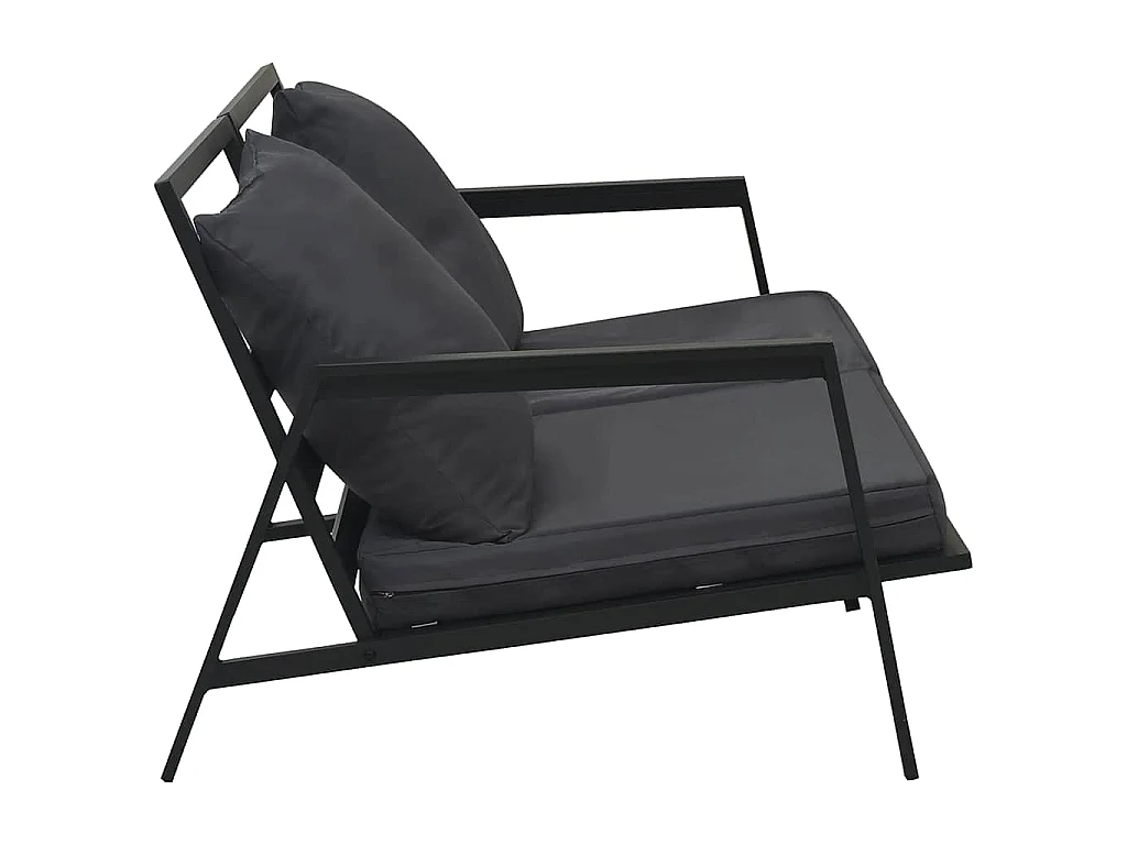 Set Divani da Giardino 5 pz con Cuscini Alluminio Grigio Scuro