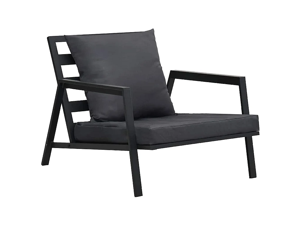 Set Divani da Giardino 5 pz con Cuscini Alluminio Grigio Scuro