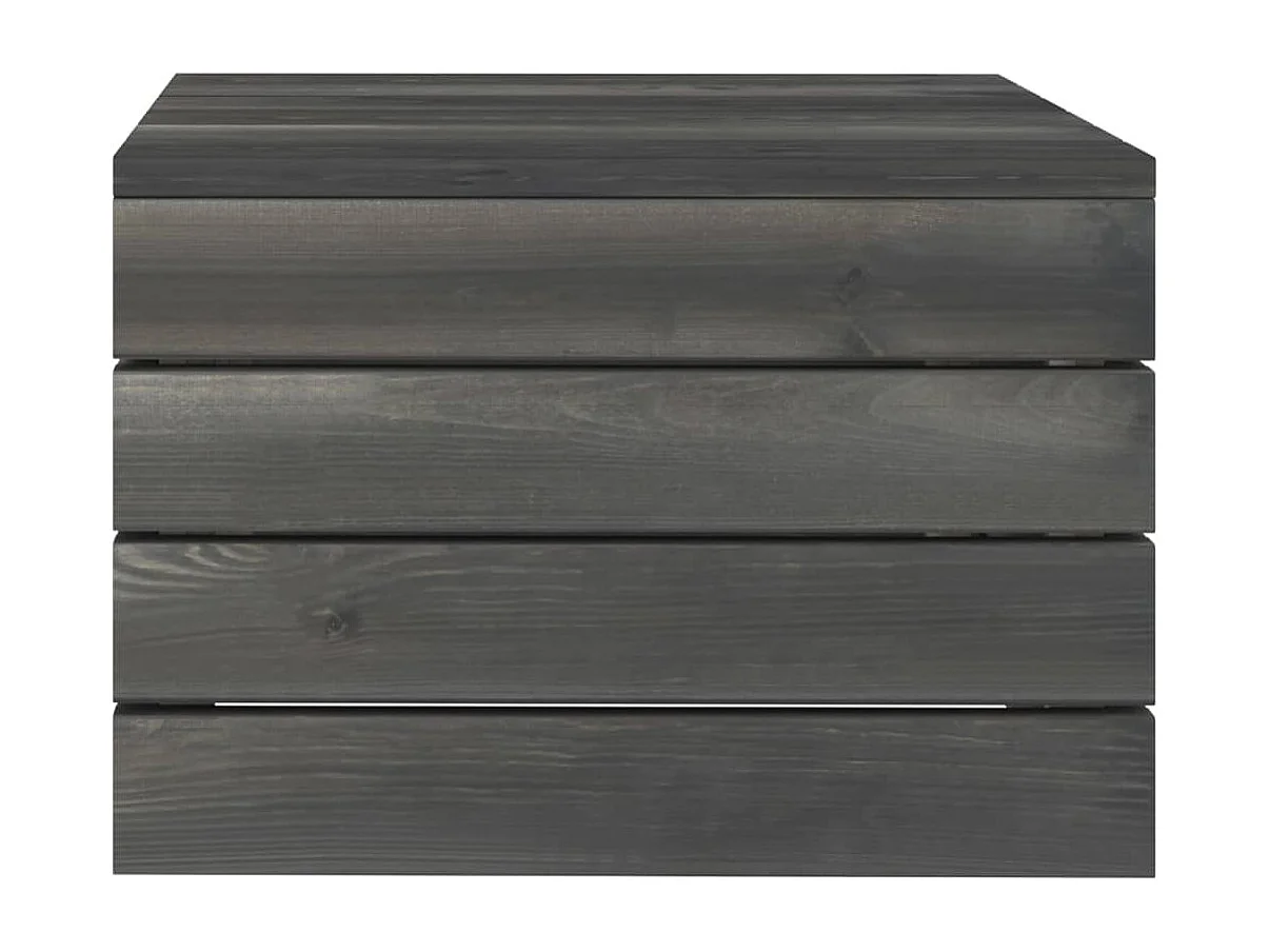 Salon de jardin palette 2 pcs Bois de pin massif Gris foncé