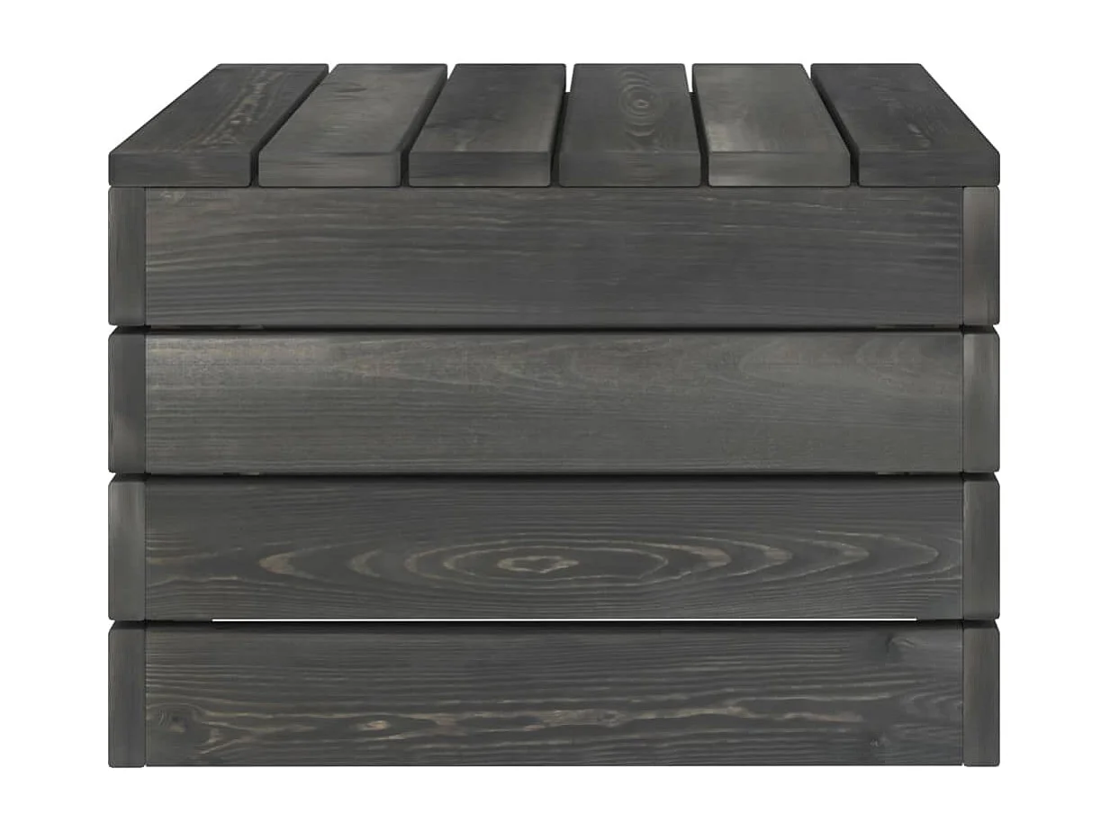 Salon de jardin palette 2 pcs Bois de pin massif Gris foncé