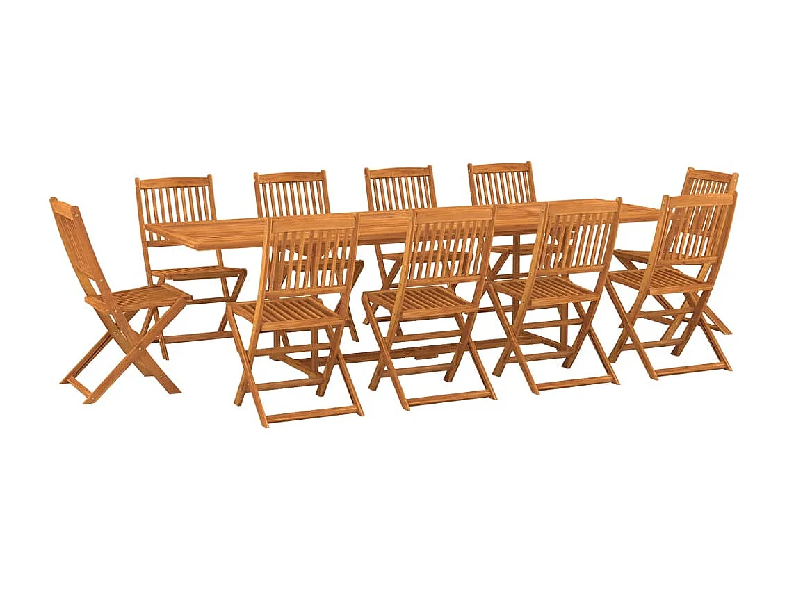 11-tlg. Garten-Essgruppe 280x90x75 cm Massivholz Akazie