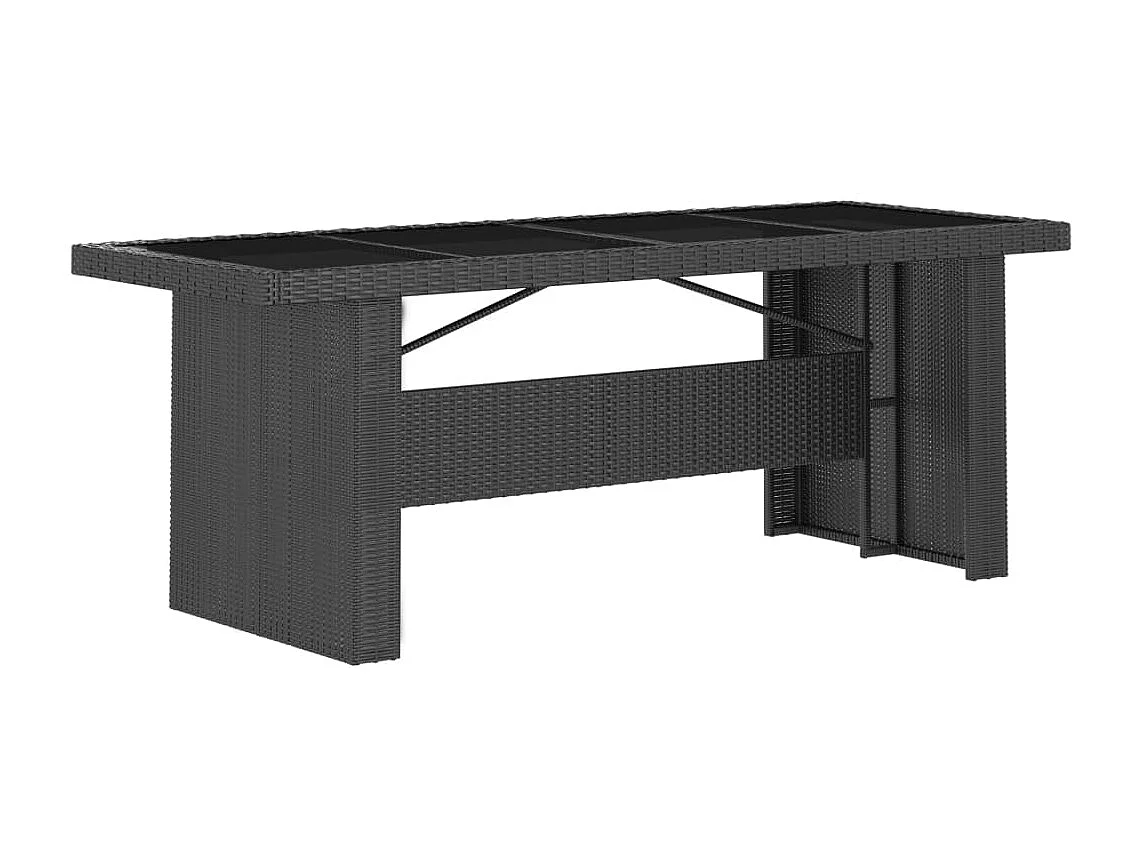 Ensemble à manger d'extérieur 9pcs coussins résine tressée noir