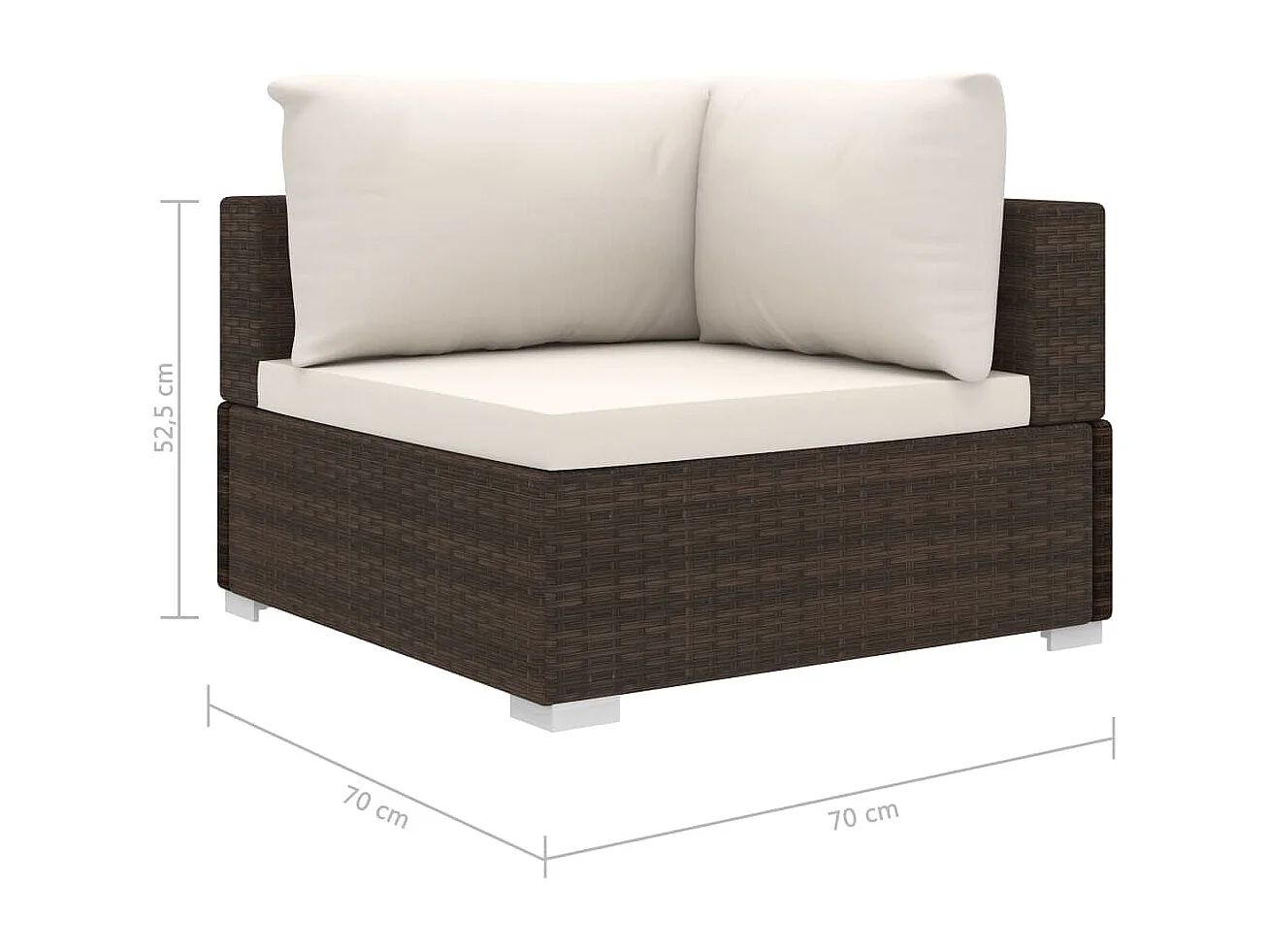 Set Divani da Giardino 5 pz con Cuscini in Polyrattan Marrone