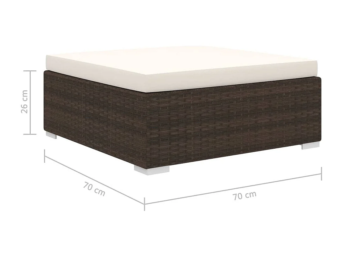 Set Divani da Giardino 5 pz con Cuscini in Polyrattan Marrone