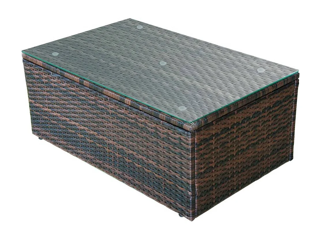 Salon de jardin 4 pcs avec coussins Résine tressée Marron