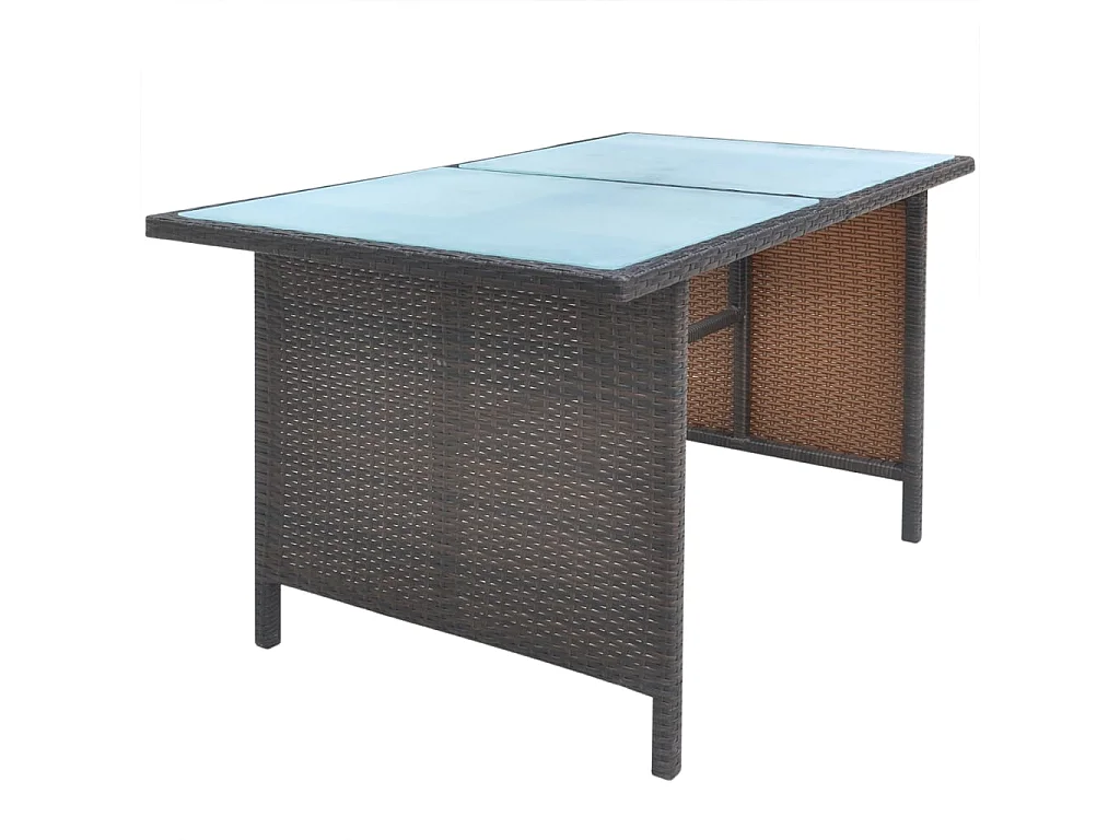 6-tlg. Garten-Essgruppe mit Kissen Poly Rattan Braun