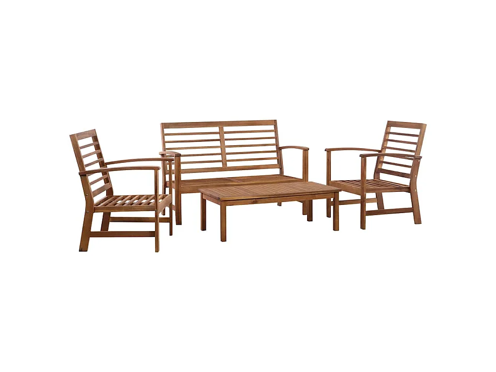 Salon de jardin 4 pcs Bois d'acacia solide