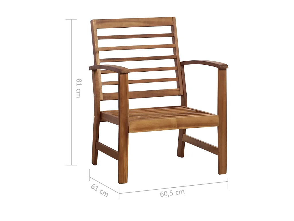 Salon de jardin 4 pcs Bois d'acacia solide