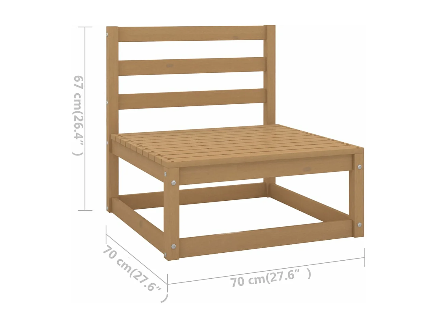 Salon de jardin 7 pcs bois de pin massif