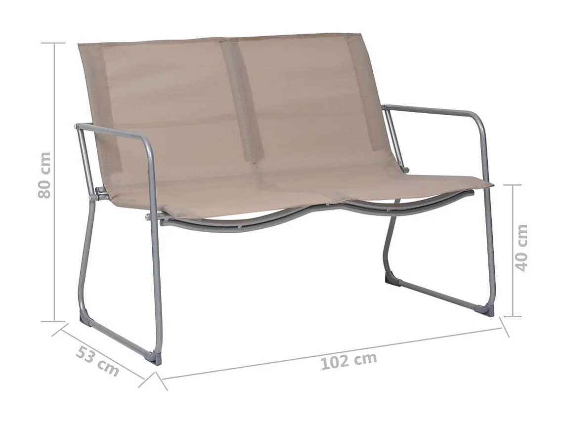 Juego de muebles de jardín 4 piezas tela y acero taupe