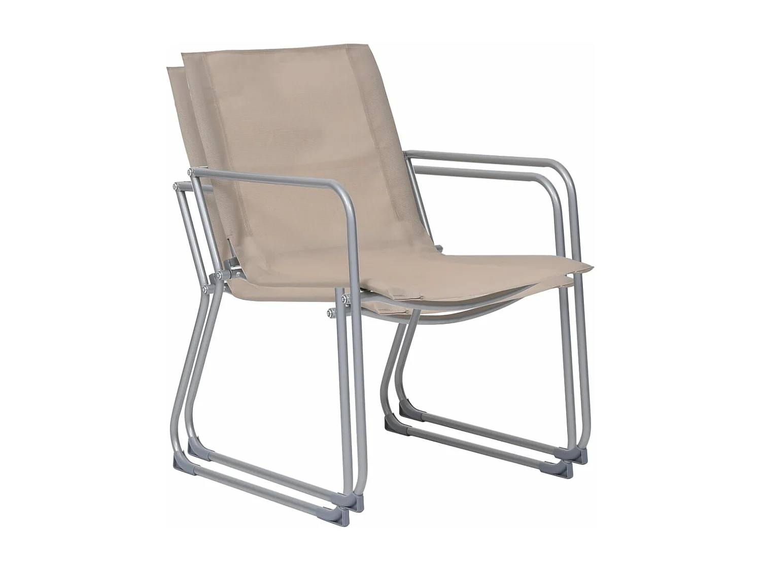 Juego de muebles de jardín 4 piezas tela y acero taupe