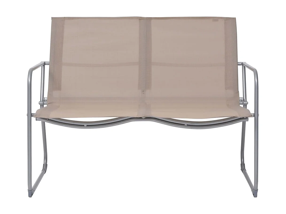 4 pcs conjunto lounge p/ jardim tecido e aço cinza-acastanhado