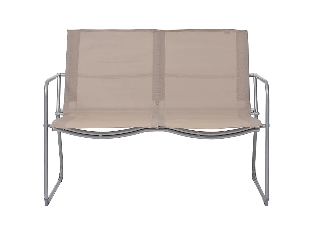 Salon de jardin 4 pcs Tissu et acier Taupe