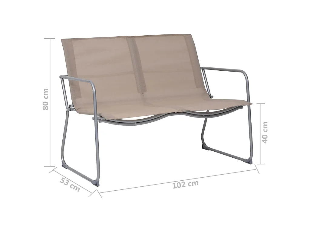 Salon de jardin 4 pcs Tissu et acier Taupe