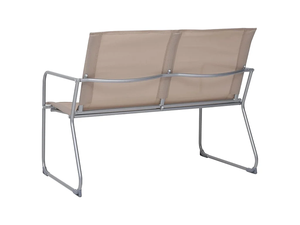 Salon de jardin 4 pcs Tissu et acier Taupe