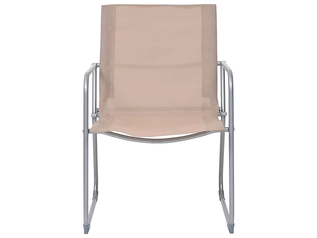 4-delige Loungeset stof en staal taupe