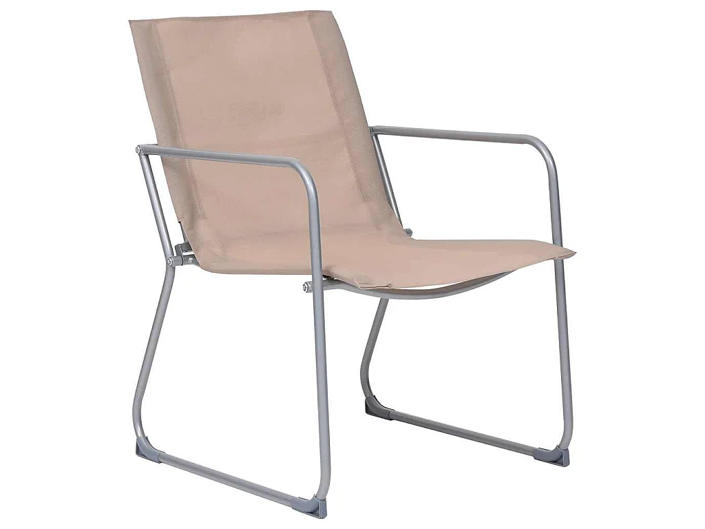 4-delige Loungeset stof en staal taupe
