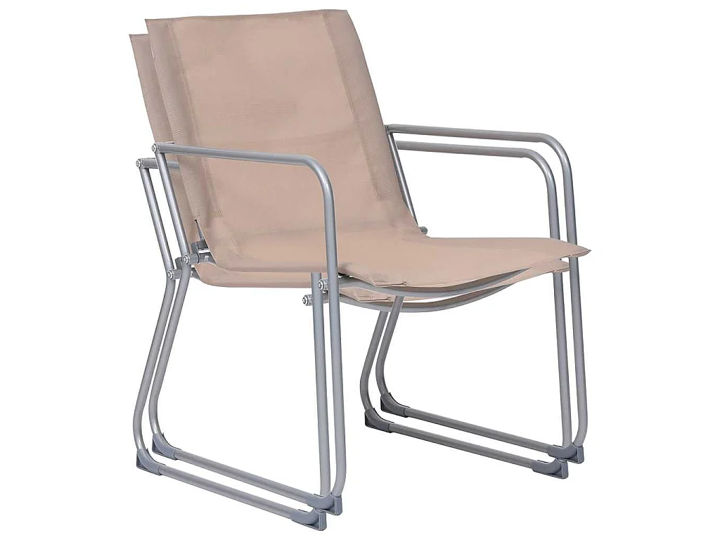 4-delige Loungeset stof en staal taupe