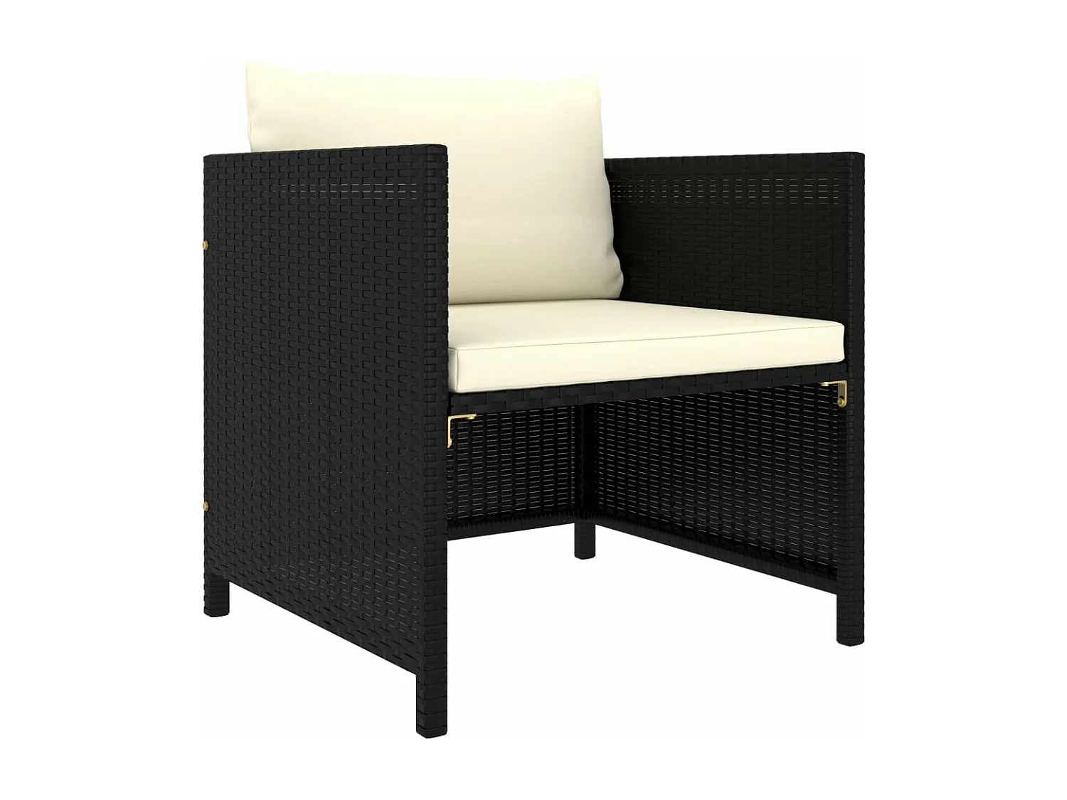 7-tlg. Garten-Lounge-Set mit Kissen Poly Rattan Schwarz