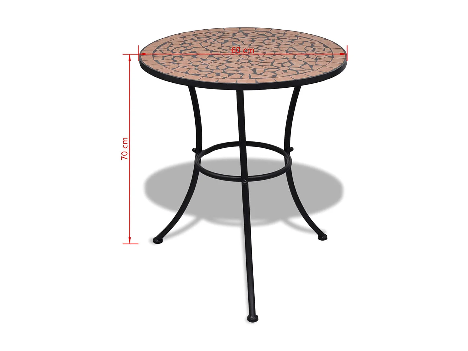 Ensemble de bistro 3 pcs Carreaux céramiques Terre cuite