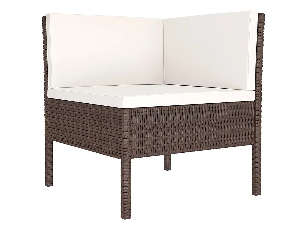 9-tlg. Garten-Lounge-Set mit Auflagen Poly Rattan Braun