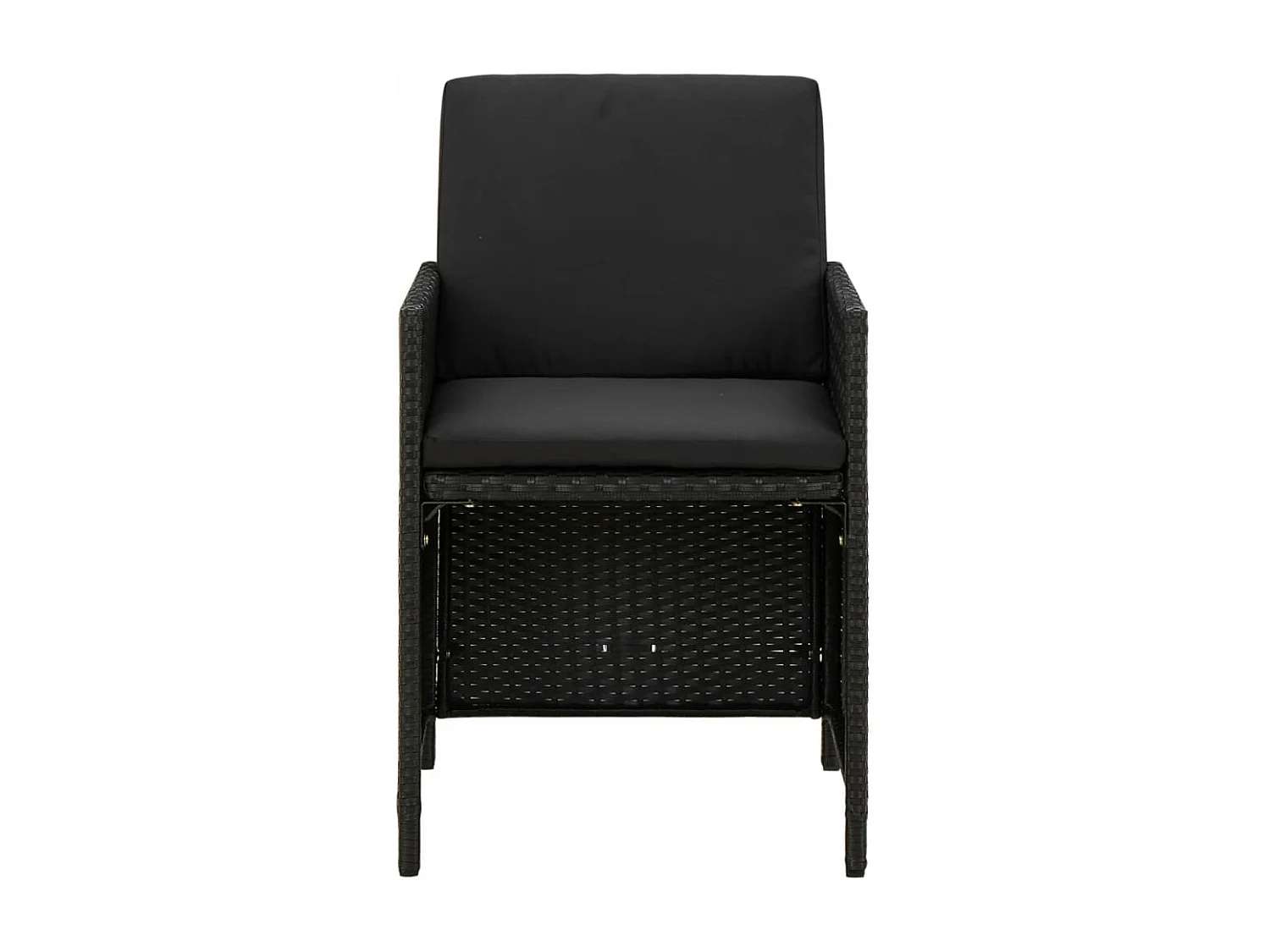 Ensemble à manger de jardin coussins 9pcs Résine tressée Noir