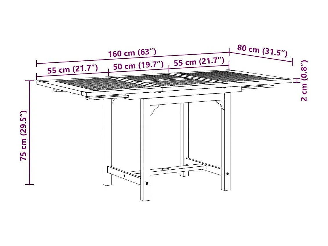 7-delige Tuinset massief teakhout