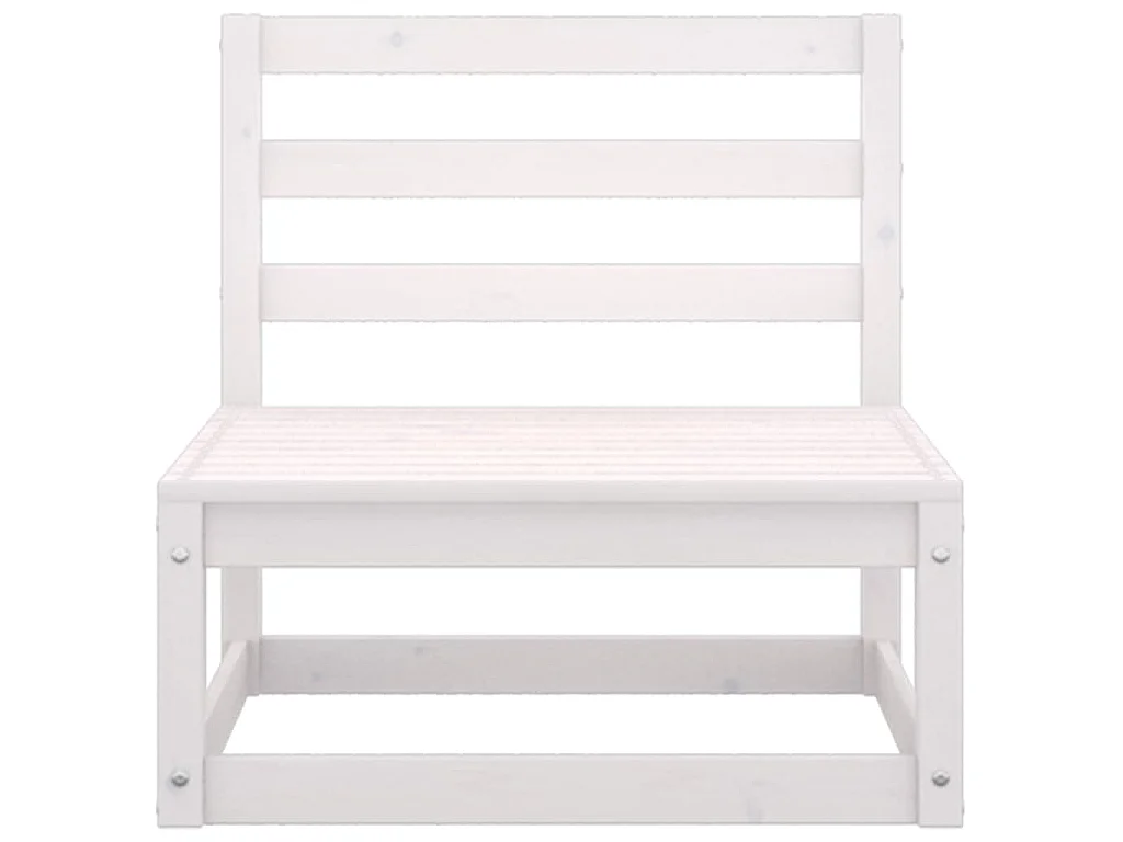 Set Divani da Giardino 7 pz Bianco in Legno Massello di Pino