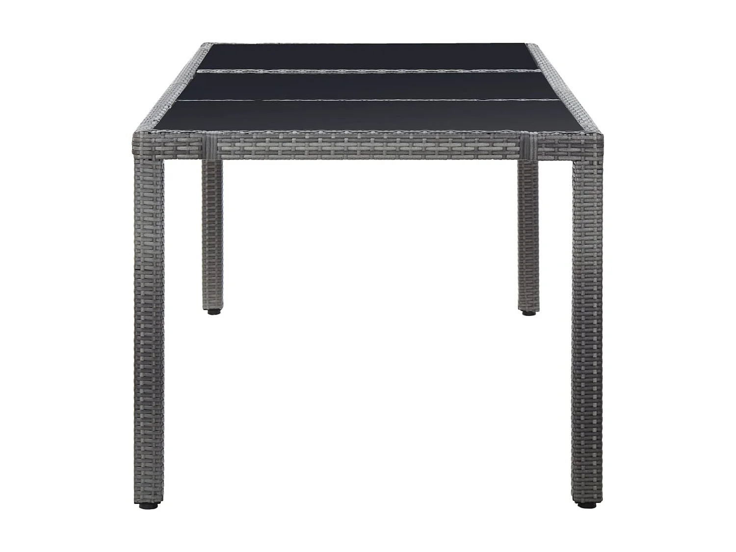 Set Mobili da Pranzo per Giardino 9 pz in Polyrattan Grigio