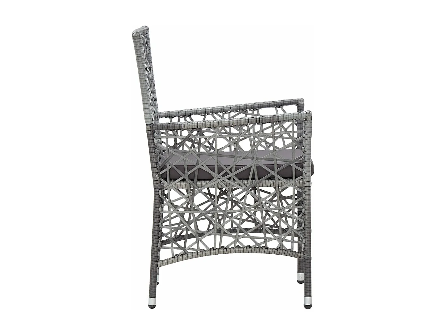 Set Mobili da Pranzo per Giardino 9 pz in Polyrattan Grigio