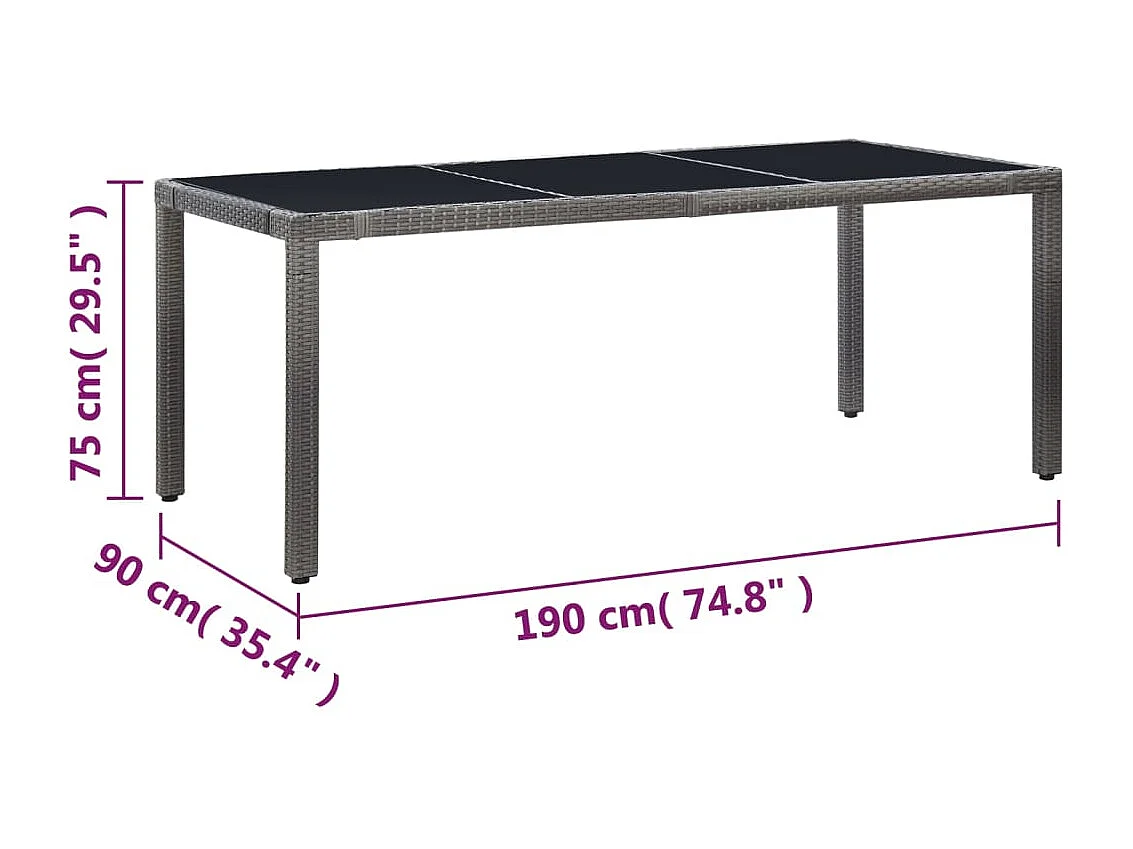 Ensemble à manger d'extérieur 9 pcs Résine tressée Gris