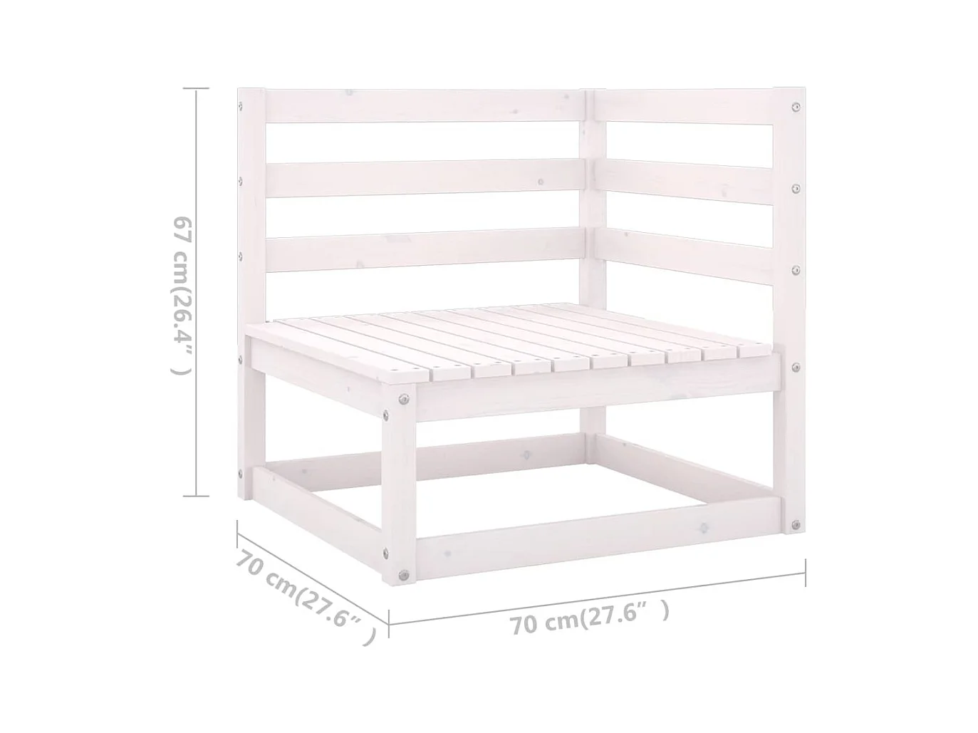 Salon de jardin 7 pcs avec coussins Bois de pin massif