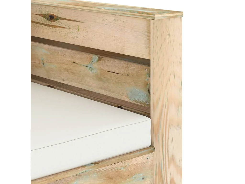 Set Salotto da Giardino 2pz con Cuscini Legno Impregnato Verde