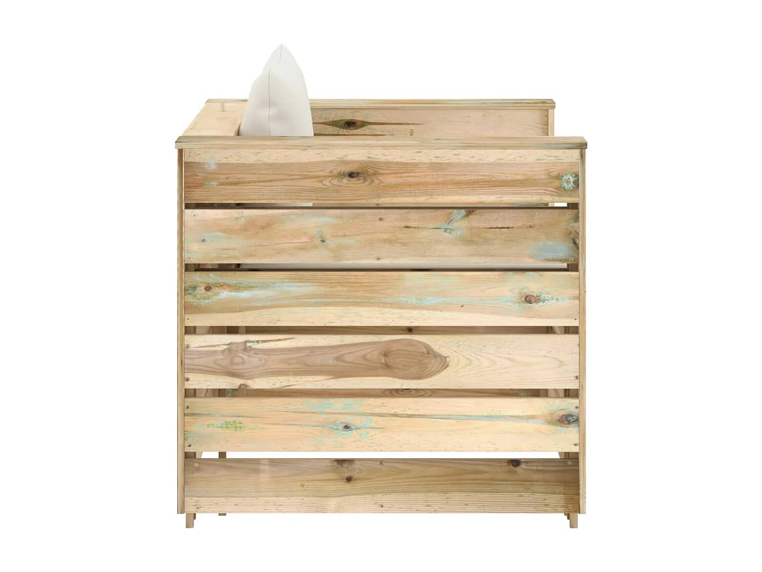 Salon de jardin 2 pcs avec coussins vert bois imprégné