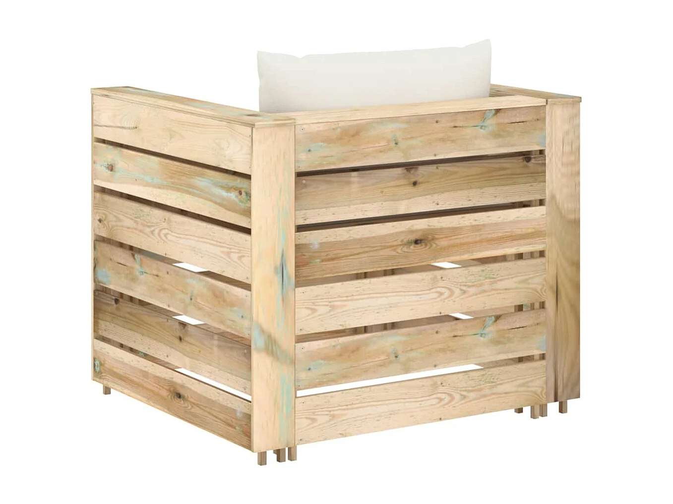 Salon de jardin 2 pcs avec coussins vert bois imprégné