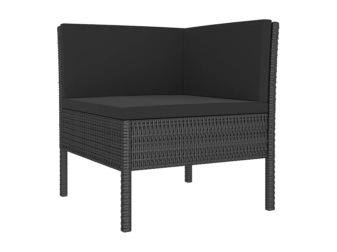 Salon de jardin 11 pcs avec coussins Résine tressée Noir