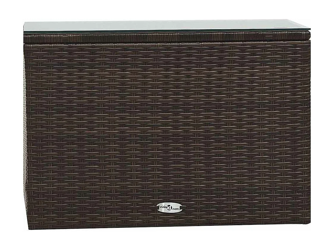 Salon de jardin 5 pcs avec coussins Résine tressée Marron