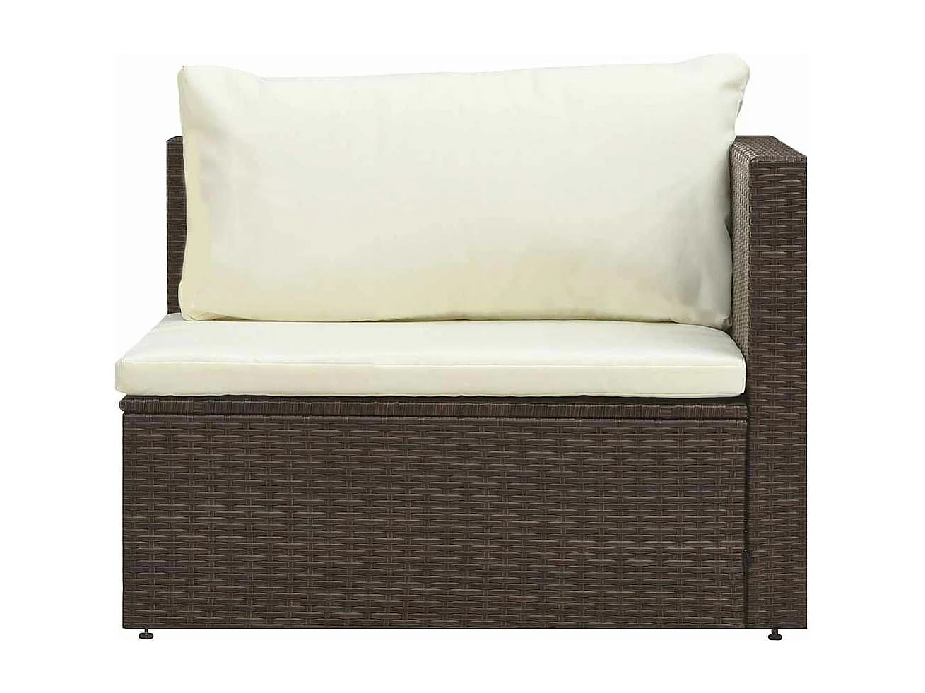 Salon de jardin 5 pcs avec coussins Résine tressée Marron