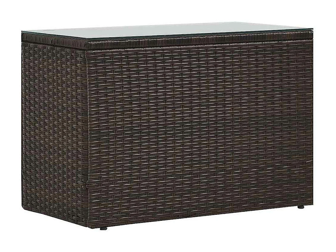 Salon de jardin 5 pcs avec coussins Résine tressée Marron