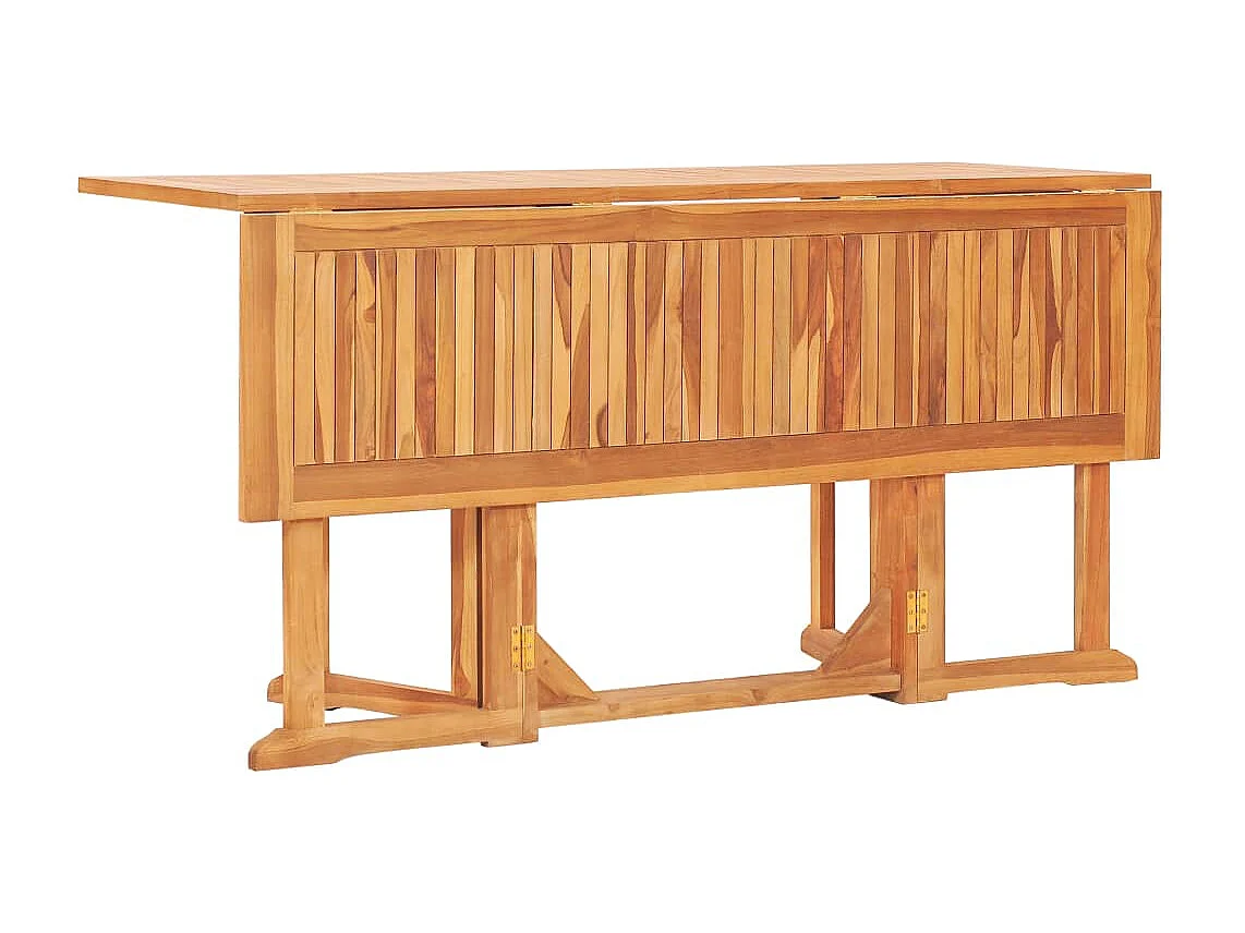 7 pcs conjunto jantar dobrável p/ exterior madeira teca maciça