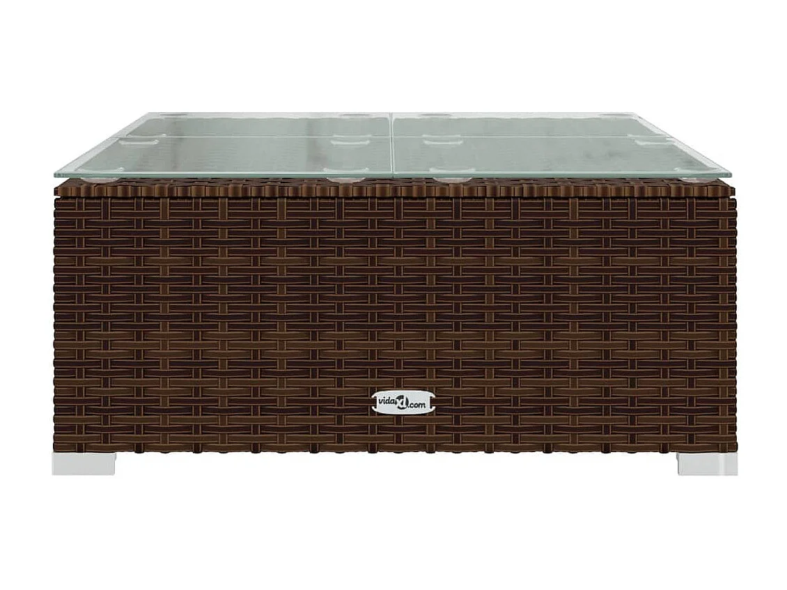 6-tlg. Garten-Lounge-Set mit Kissen Poly Rattan Braun