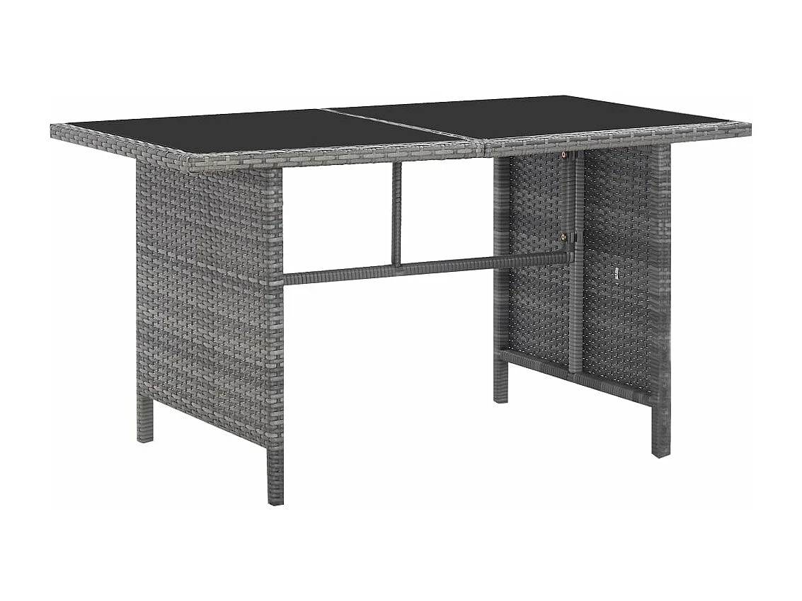 5-delige Tuinset met kussens poly rattan grijs