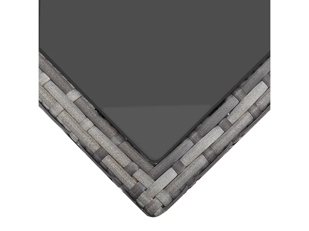 Ensemble à manger d'extérieur 5pcs coussins Résine tressée Gris