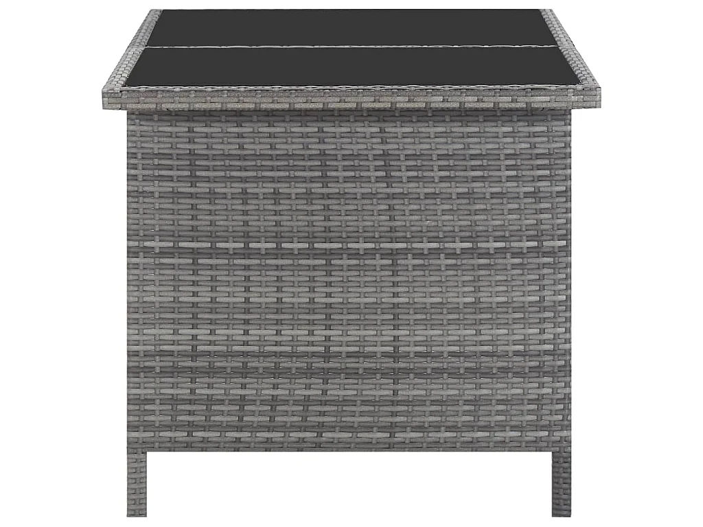 5-delige Tuinset met kussens poly rattan grijs