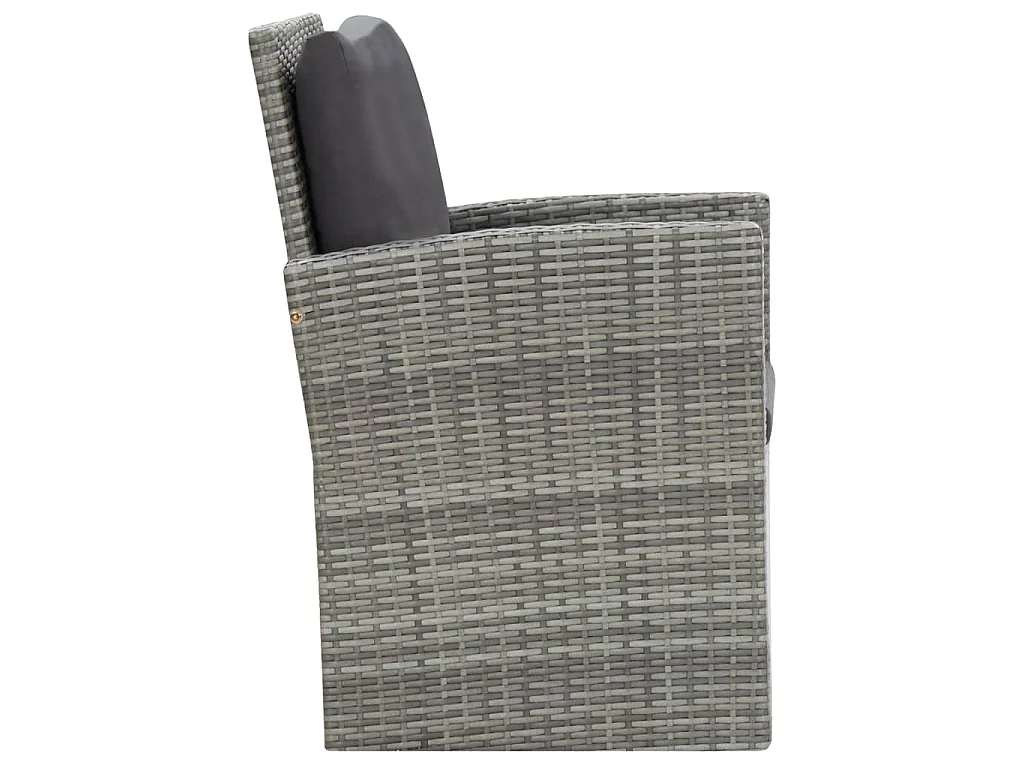 5-delige Tuinset met kussens poly rattan grijs