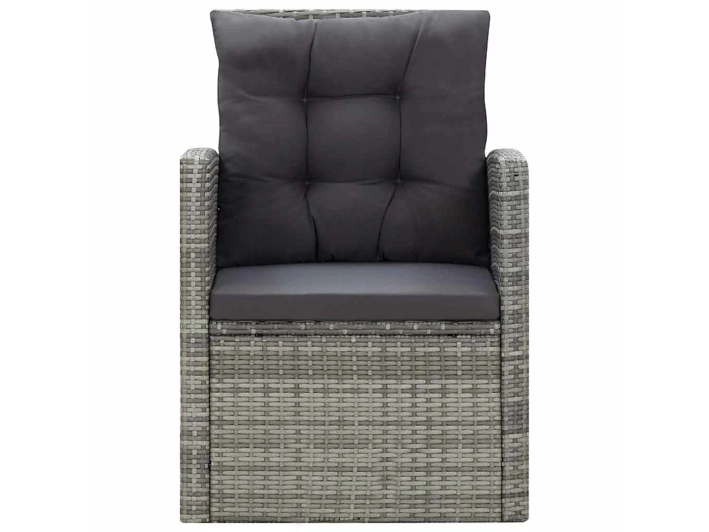 5-delige Tuinset met kussens poly rattan grijs