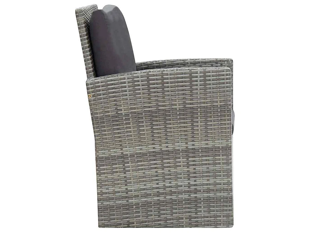 5-delige Tuinset met kussens poly rattan grijs