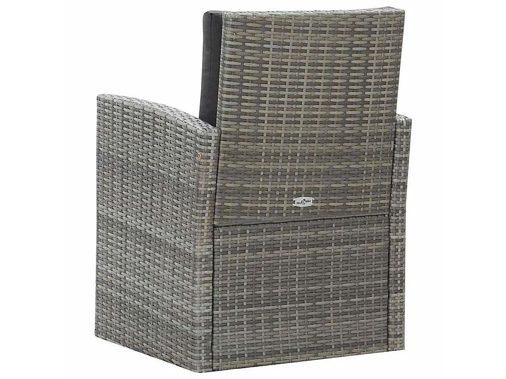 5-delige Tuinset met kussens poly rattan grijs