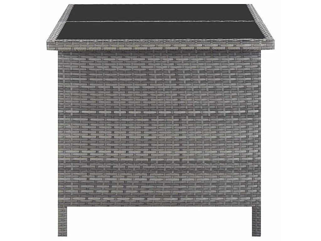 5-delige Tuinset met kussens poly rattan grijs