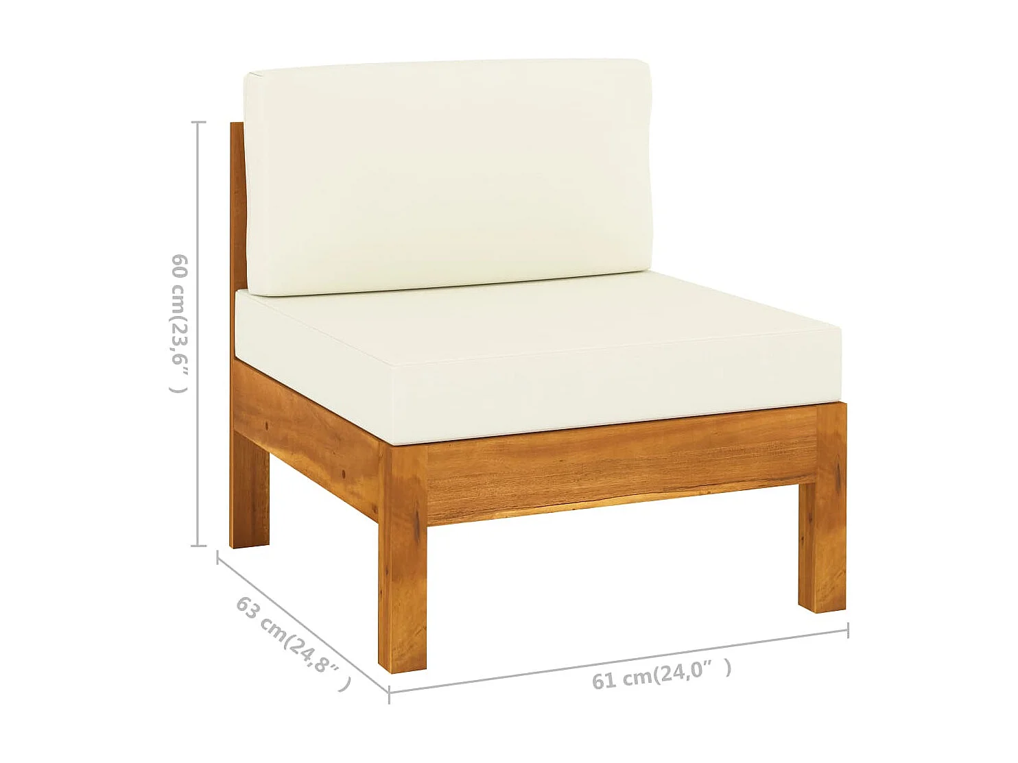 Conjunto de lounge de jardim com 6 peças e almofadas 100x60 cm madeira de acácia